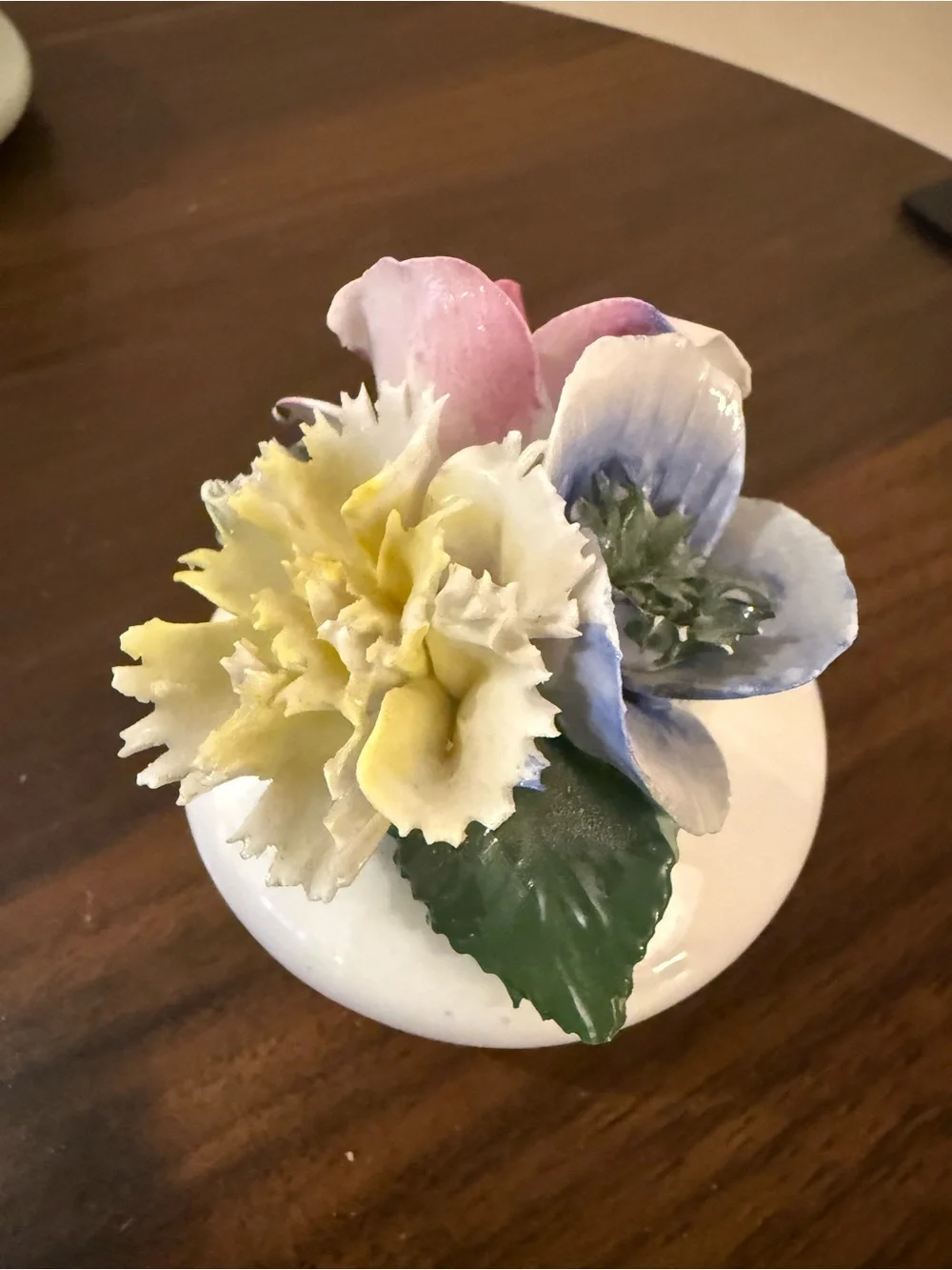 Porcelain Pastel Floral Decorative Accent - Pink, Blue, Yellow Crown Royal